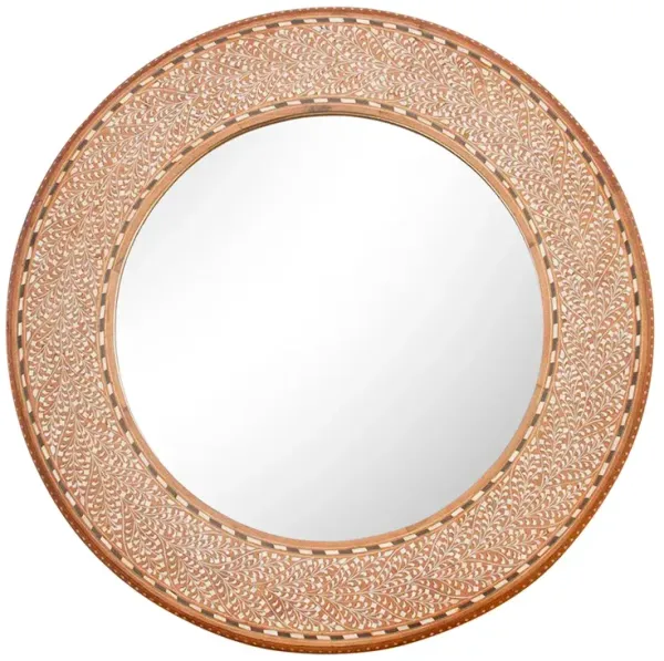 Finely Inlay Anglo Indian Round Mirror