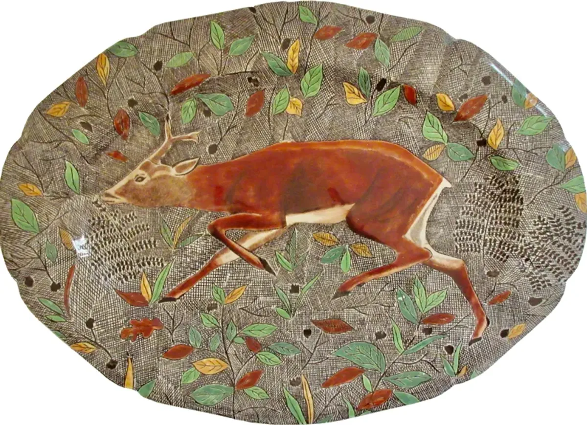 Gien French Faience Deer Platter - The Emporium Ltd. - Brown