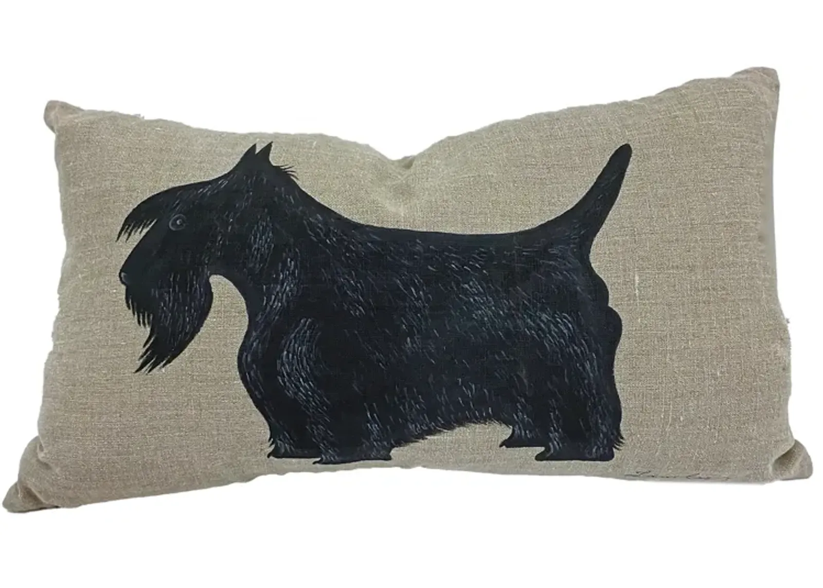 Hand-Painted Scottie Dog Pillow - Vermilion Designs