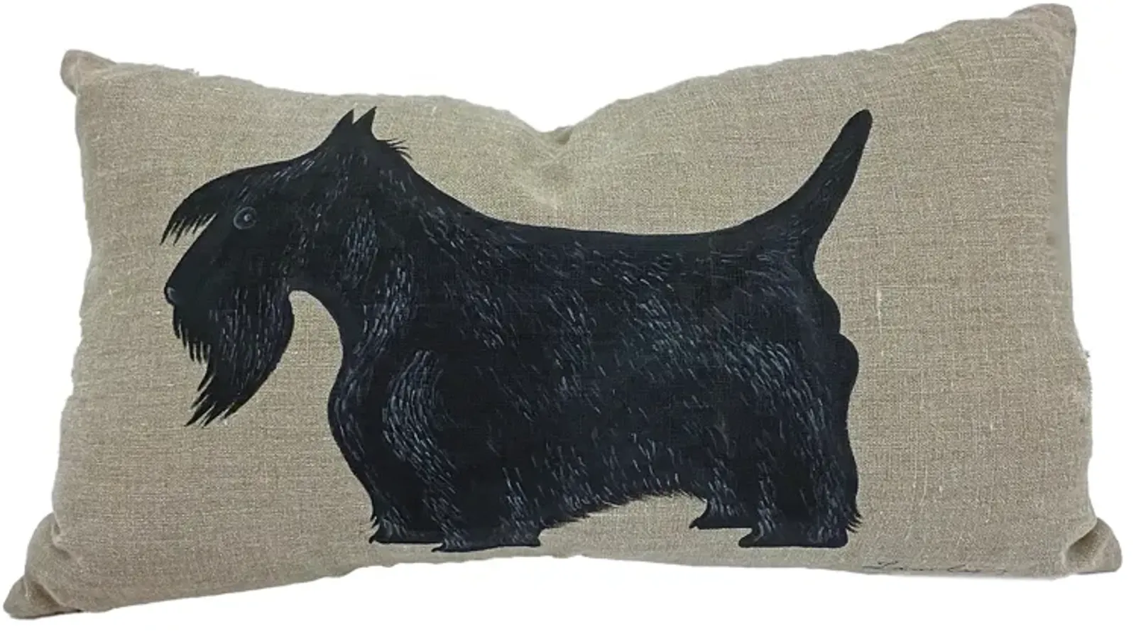 Hand-Painted Scottie Dog Pillow - Vermilion Designs