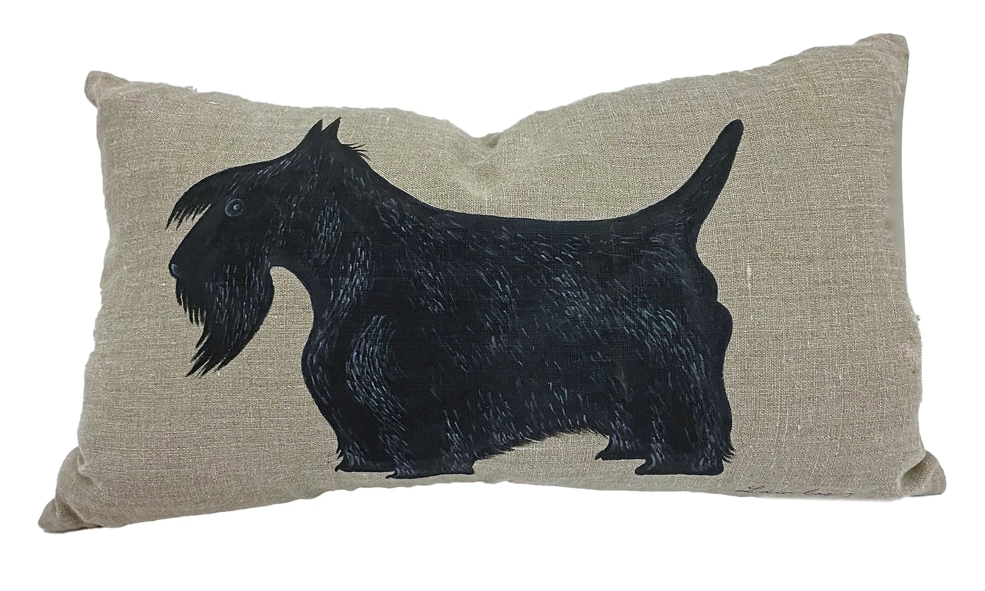 Hand-Painted Scottie Dog Pillow - Vermilion Designs