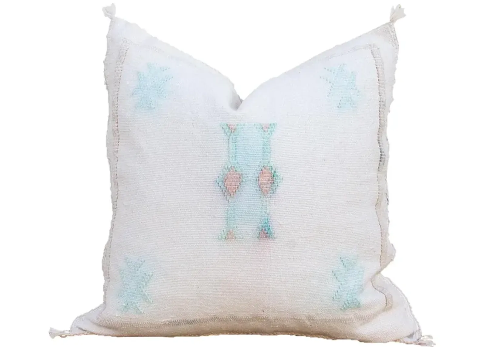 Snow Moroccan Silk Rug Pillow - de-cor