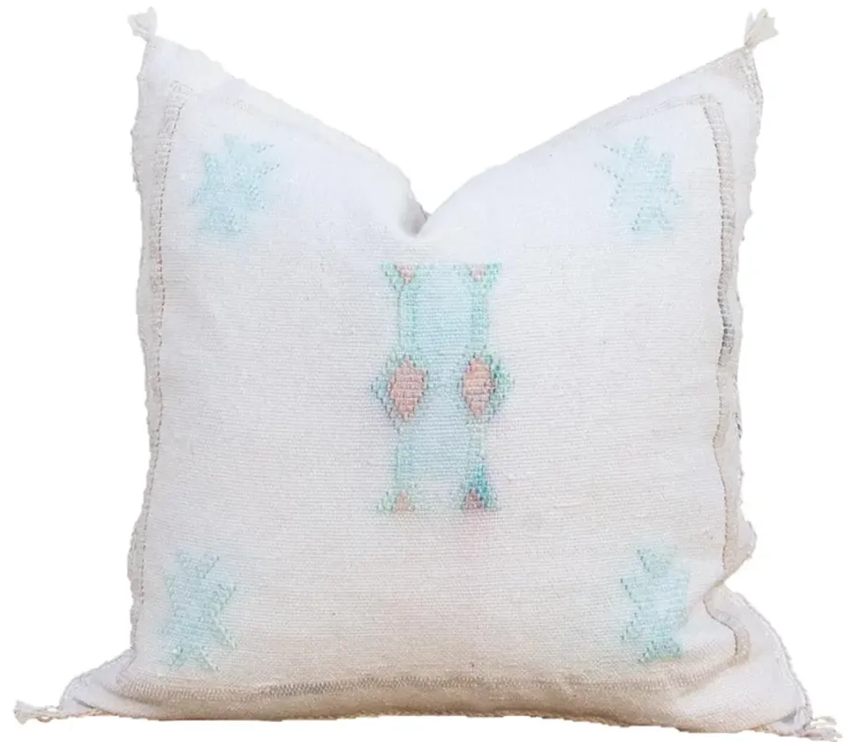 Snow Moroccan Silk Rug Pillow - de-cor