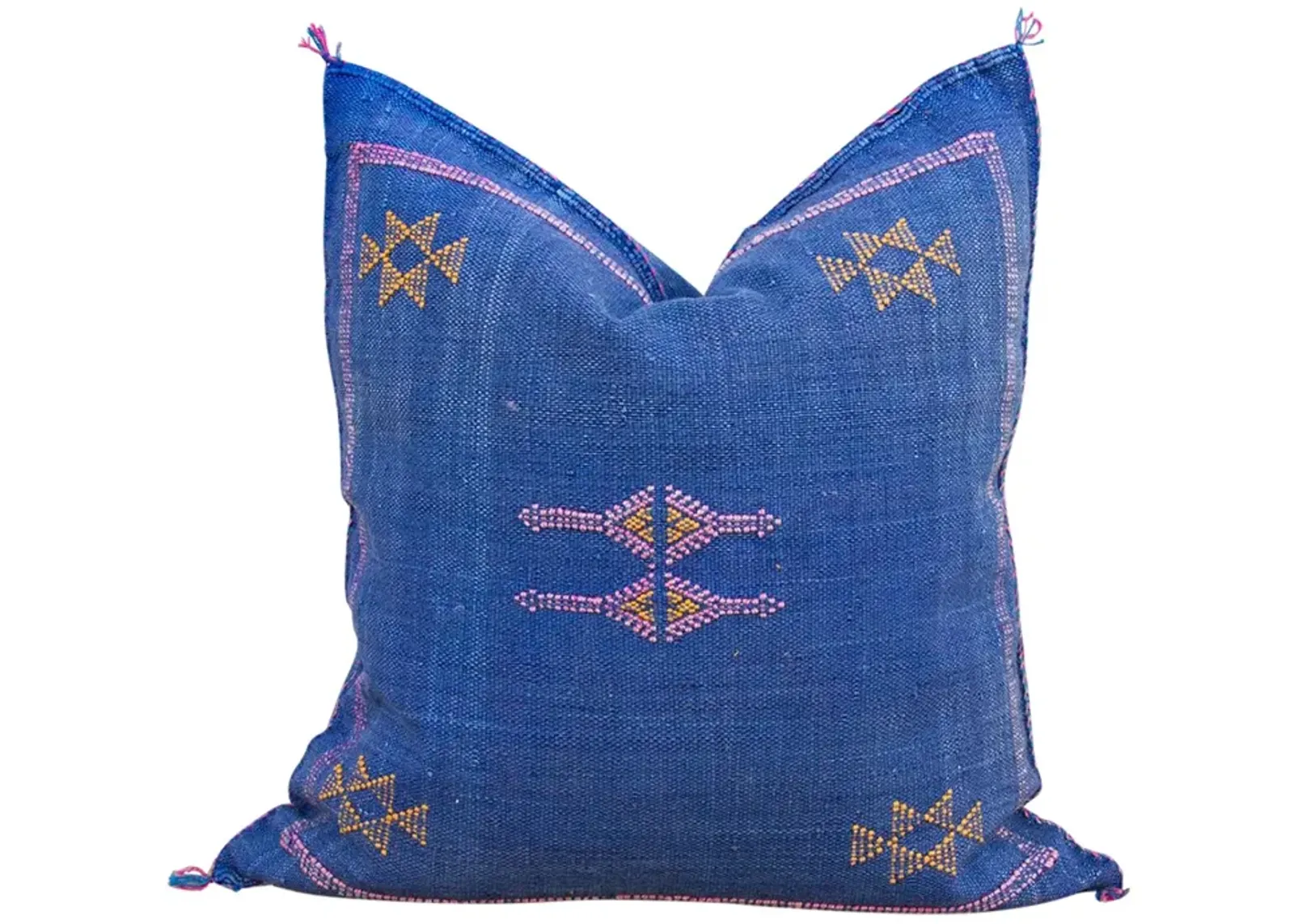 Cobalt Moroccan Silk Rug Pillow - de-cor