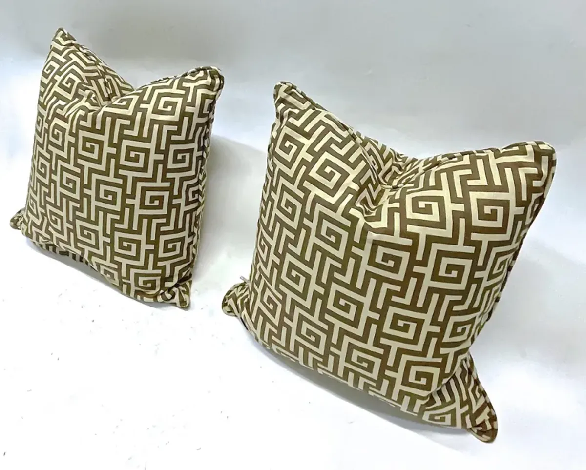 Greek Key Style Geometric Pillows - PR - Vermilion Designs