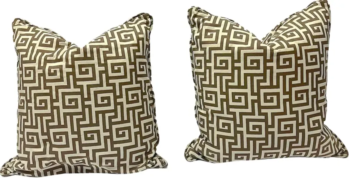 Greek Key Style Geometric Pillows - PR - Vermilion Designs