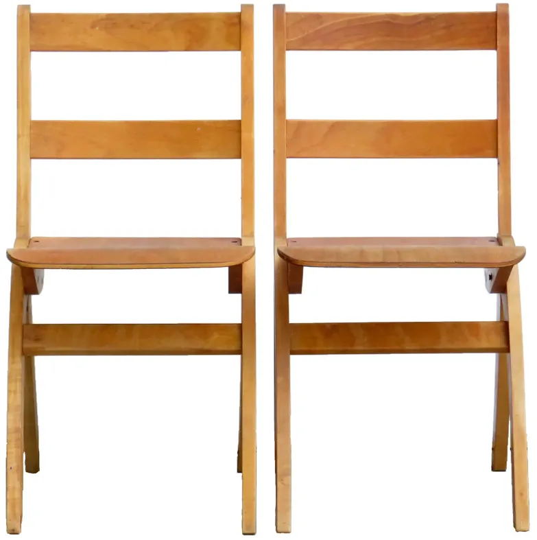 Mid-century Modern Children's Chair Pair - Chez Vous - Brown