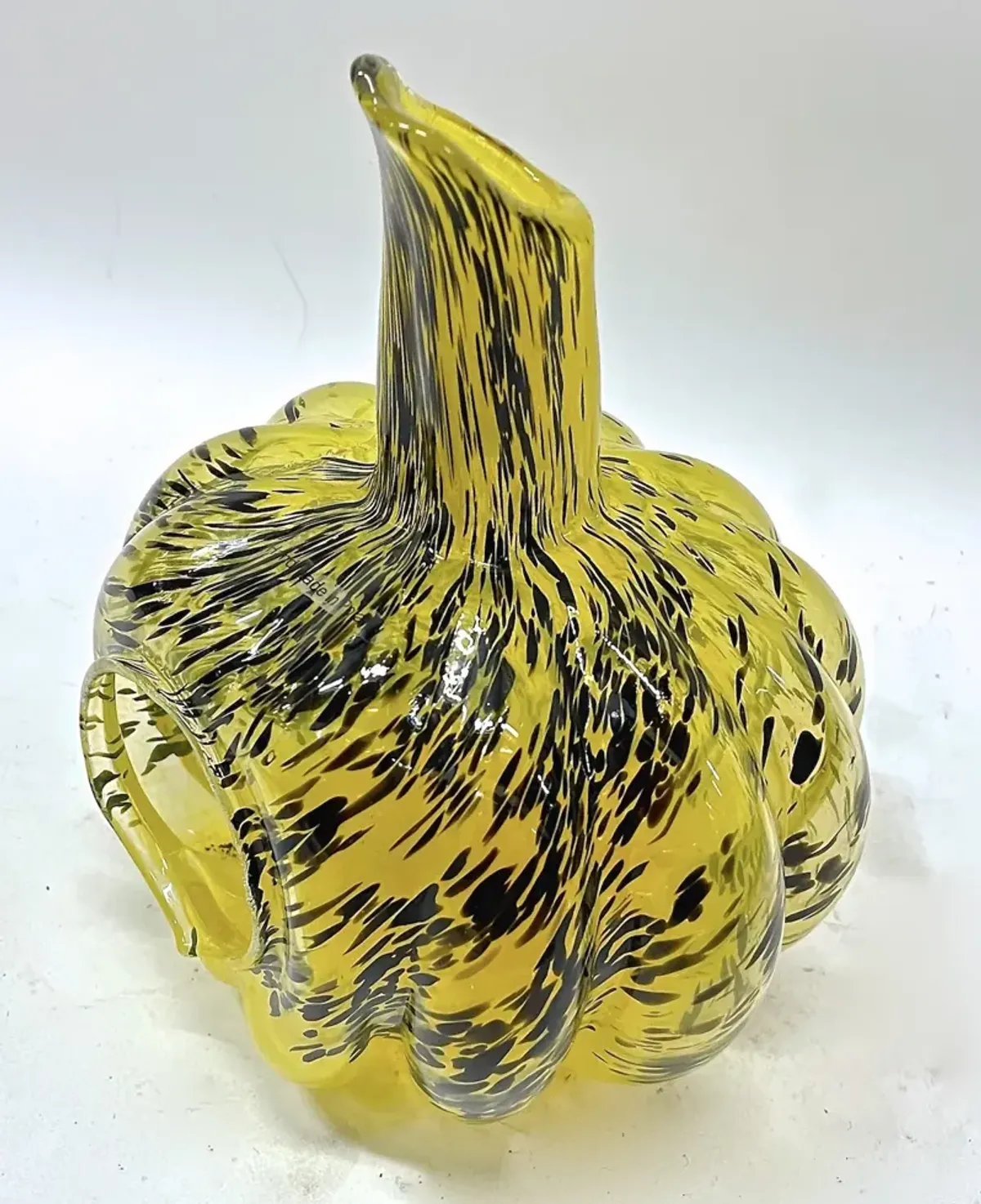 Swirl Glass Pumpkin Votive Holder - Vermilion Designs - Yellow