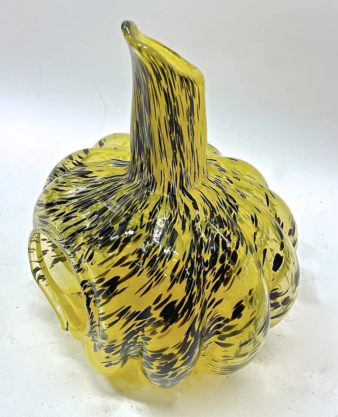 Swirl Glass Pumpkin Votive Holder - Vermilion Designs - Yellow