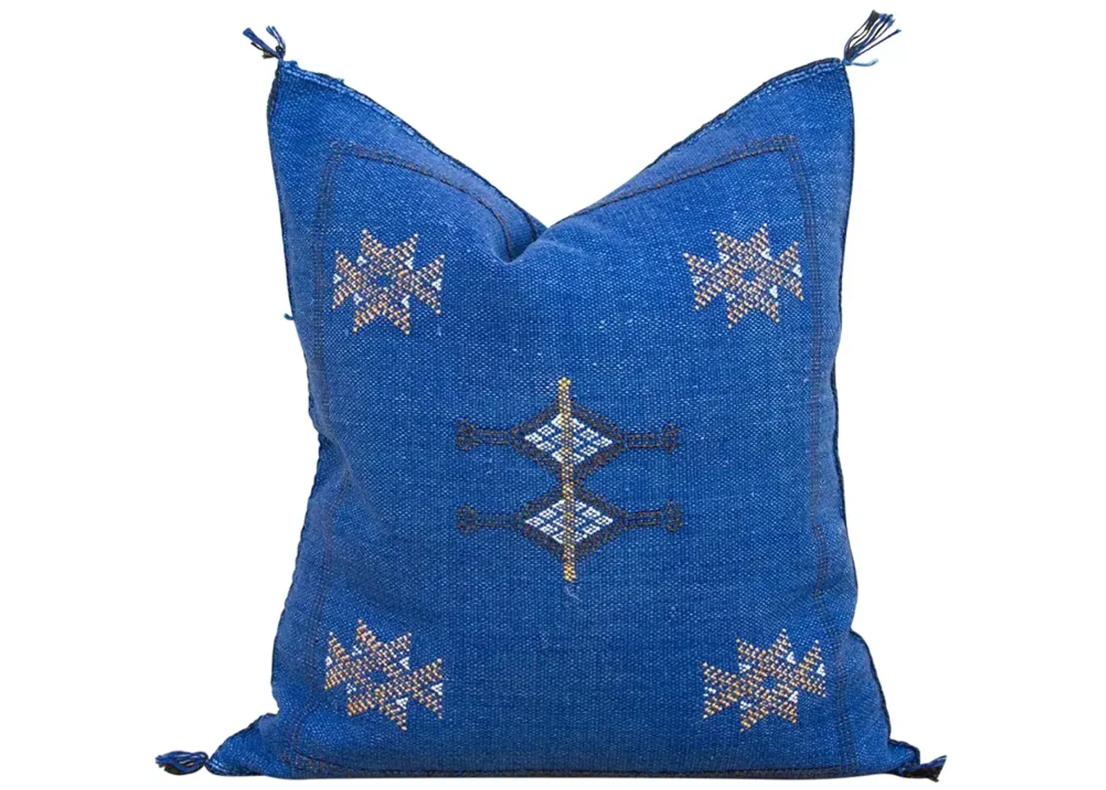 Sapphire Moroccan Silk Rug Pillow - de-cor