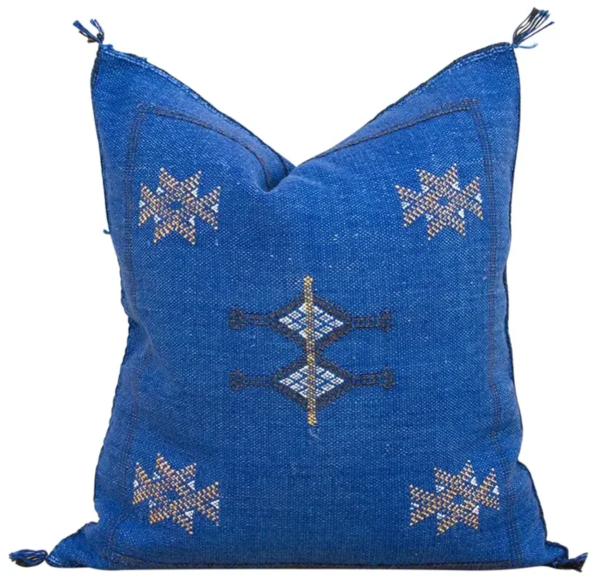 Sapphire Moroccan Silk Rug Pillow - de-cor