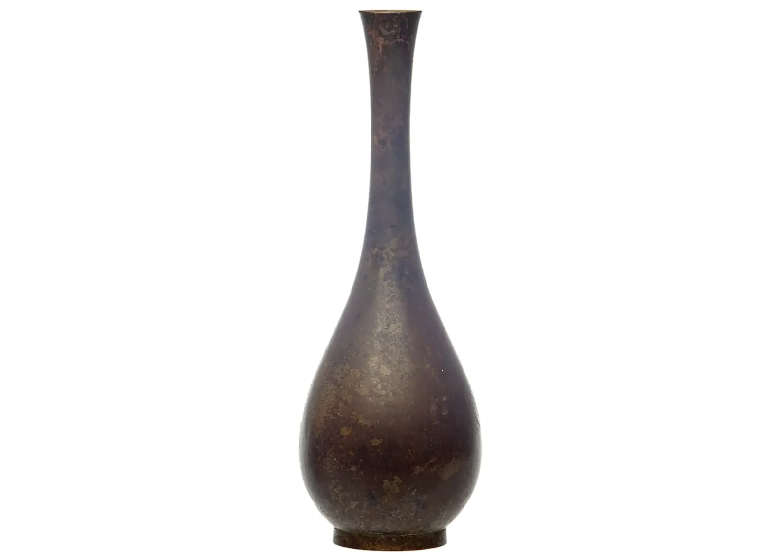 Tall Japanese Bronze Bud Vase - Fleur de Lex Antiques - Brown