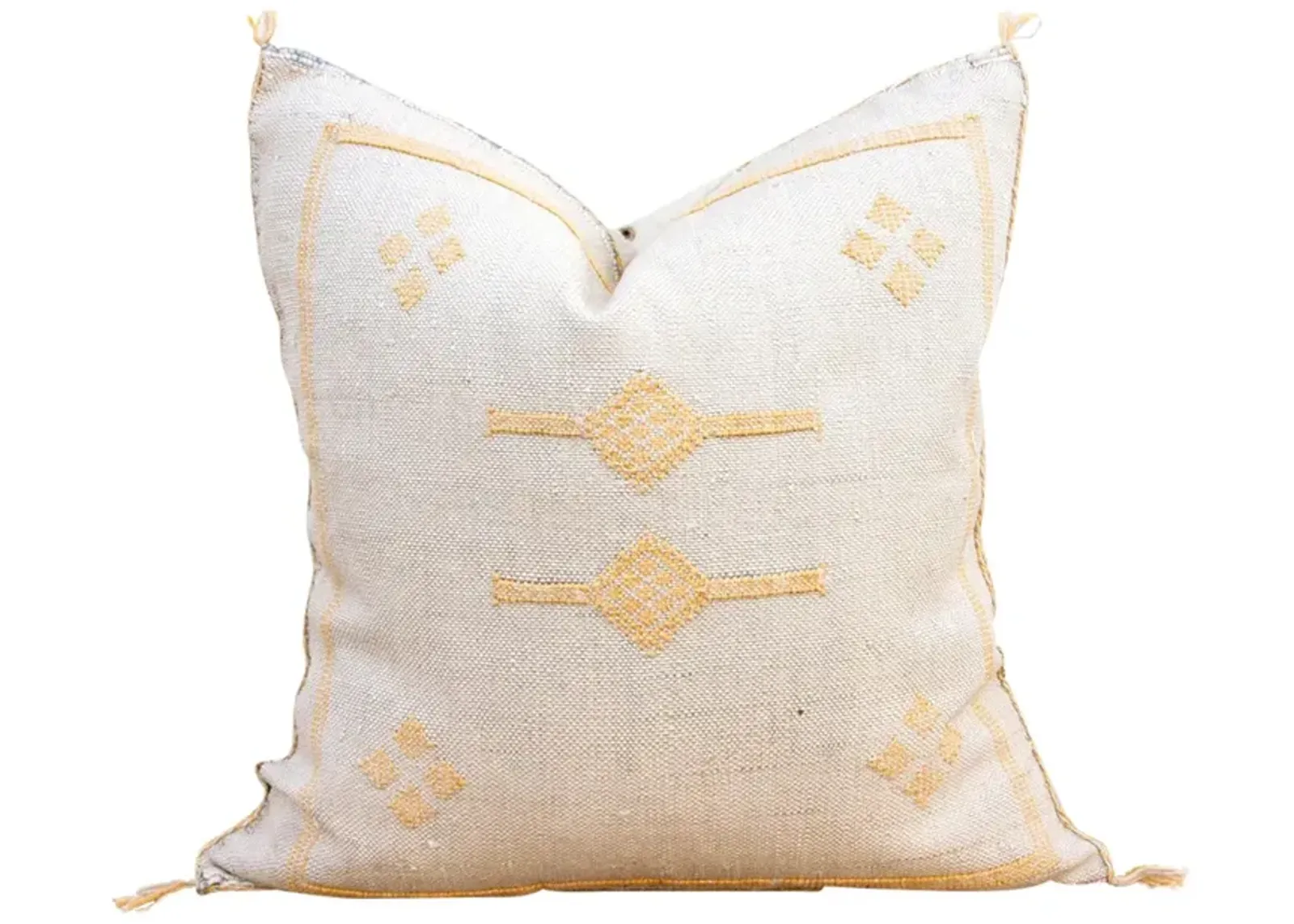 Almond Moroccan Silk Rug Pillow - de-cor