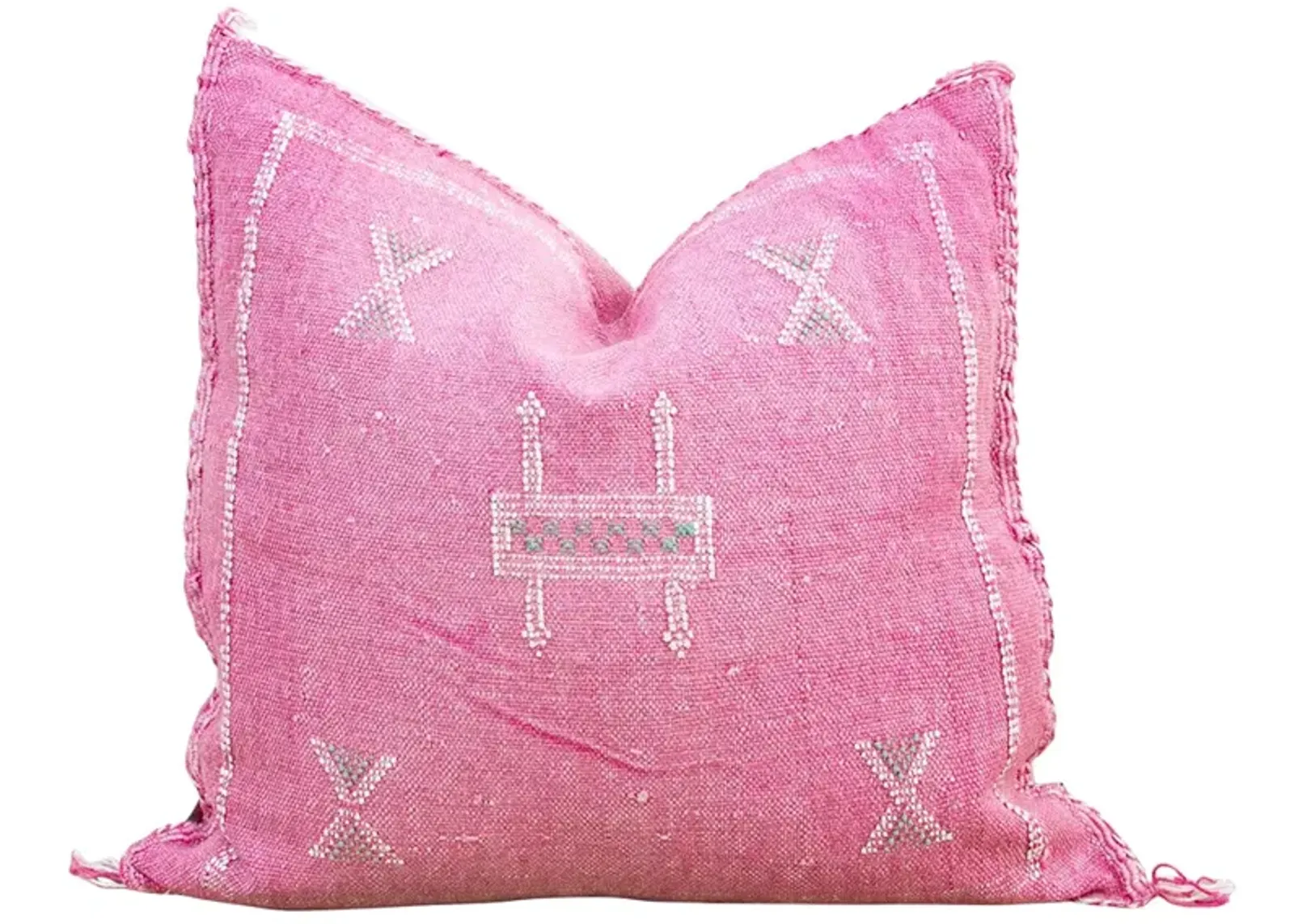 Cerise Moroccan Silk Rug Pillow - de-cor