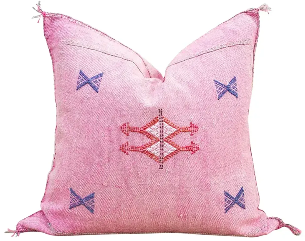 Rose Moroccan Silk Rug Pillow - de-cor