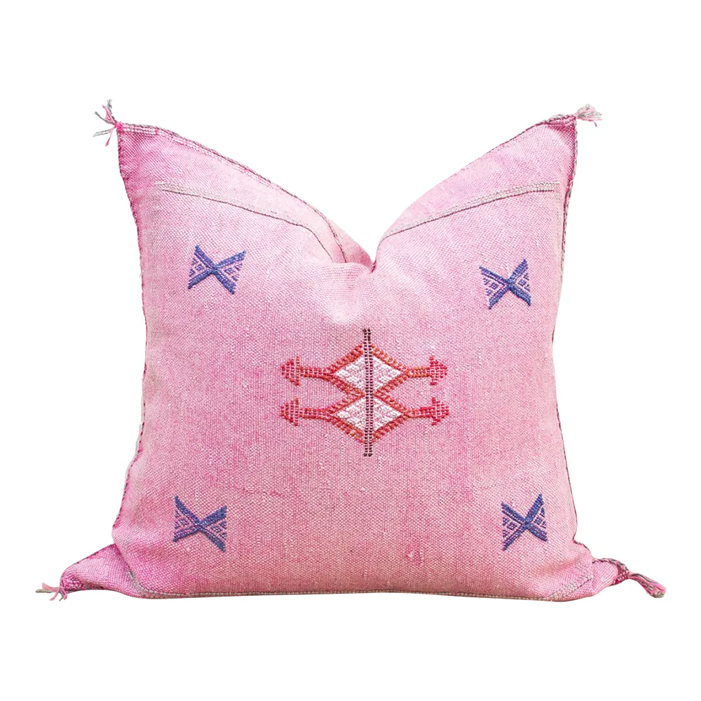 Rose Moroccan Silk Rug Pillow - de-cor