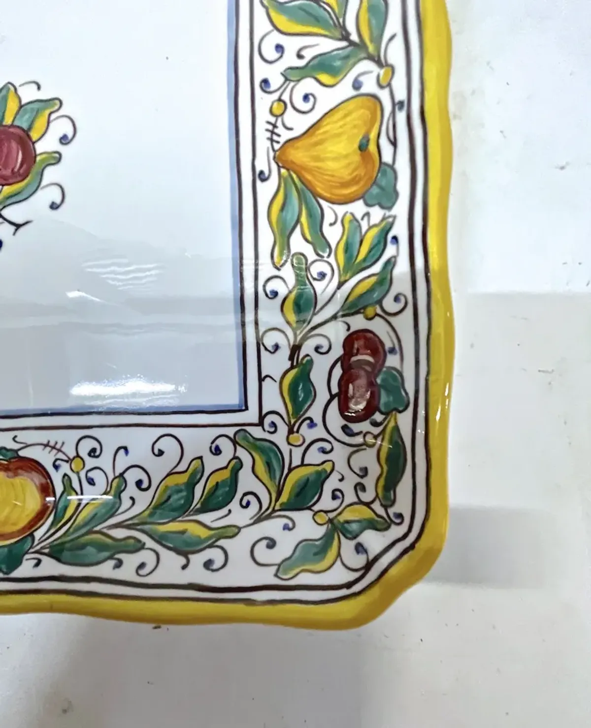 Italian Deruta Ceramic Fruit Wall Plaque - Vermilion Designs - Yellow