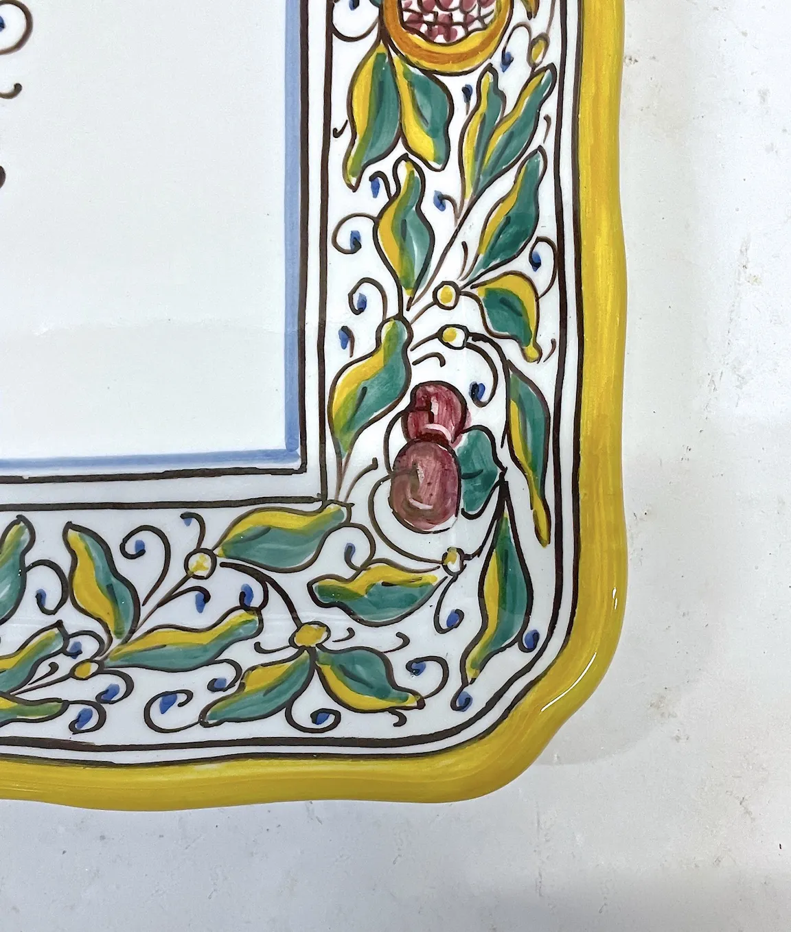Vintage Deruta Ceramic Fruit Wall Plaque - Vermilion Designs - Yellow