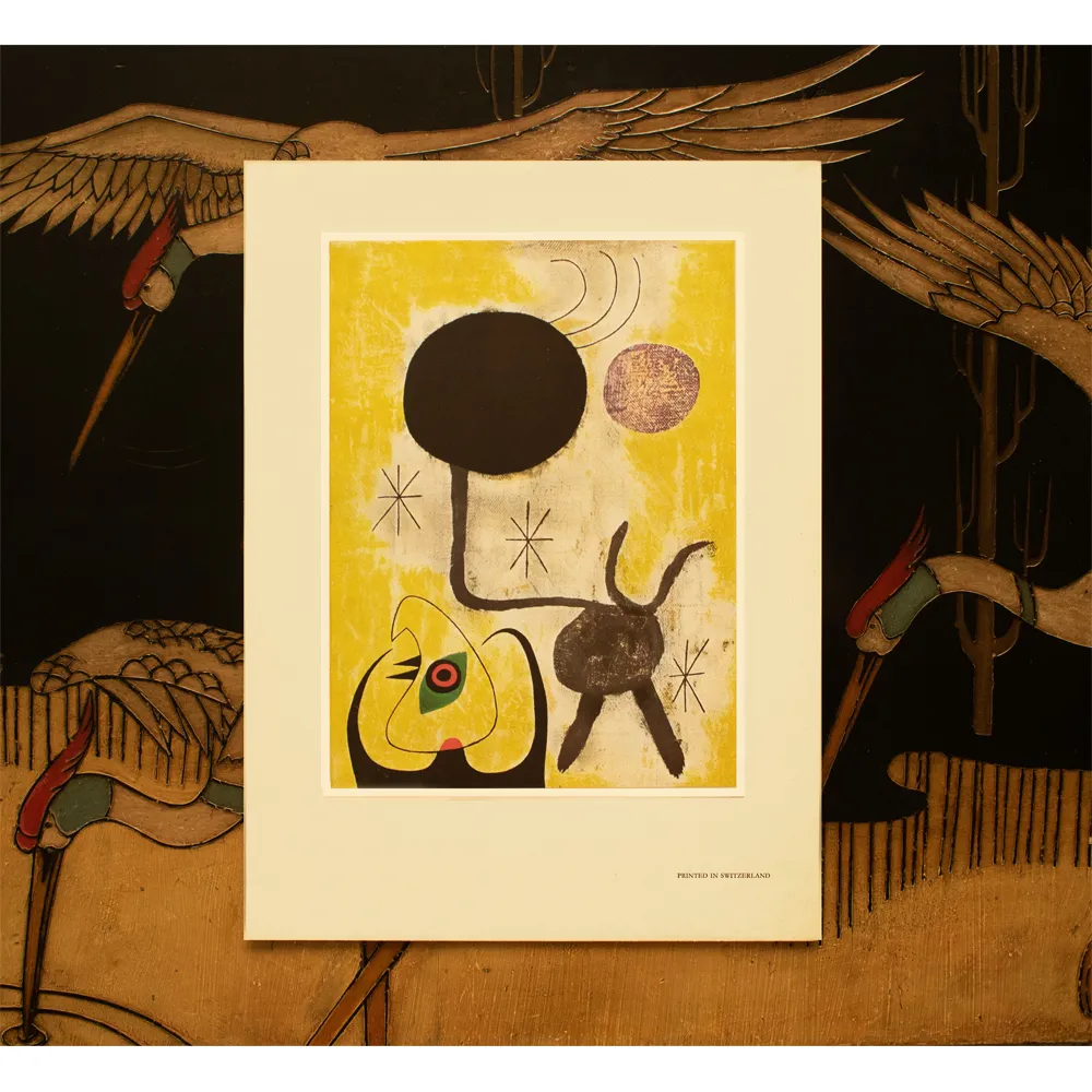 Miró - Woman & Birds in Front of the Sun - Yellow
