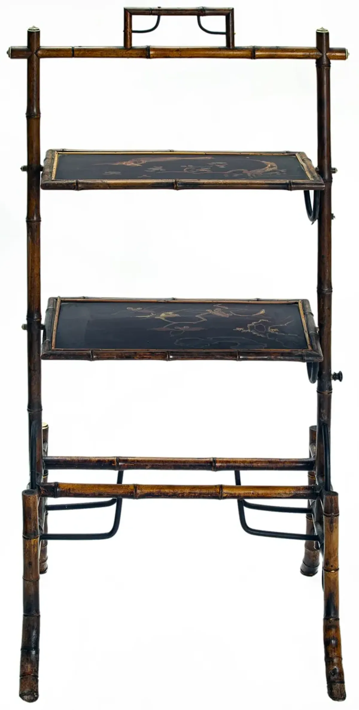 Asian Two Tier Tray Stand - Fleur de Lex Antiques - Black