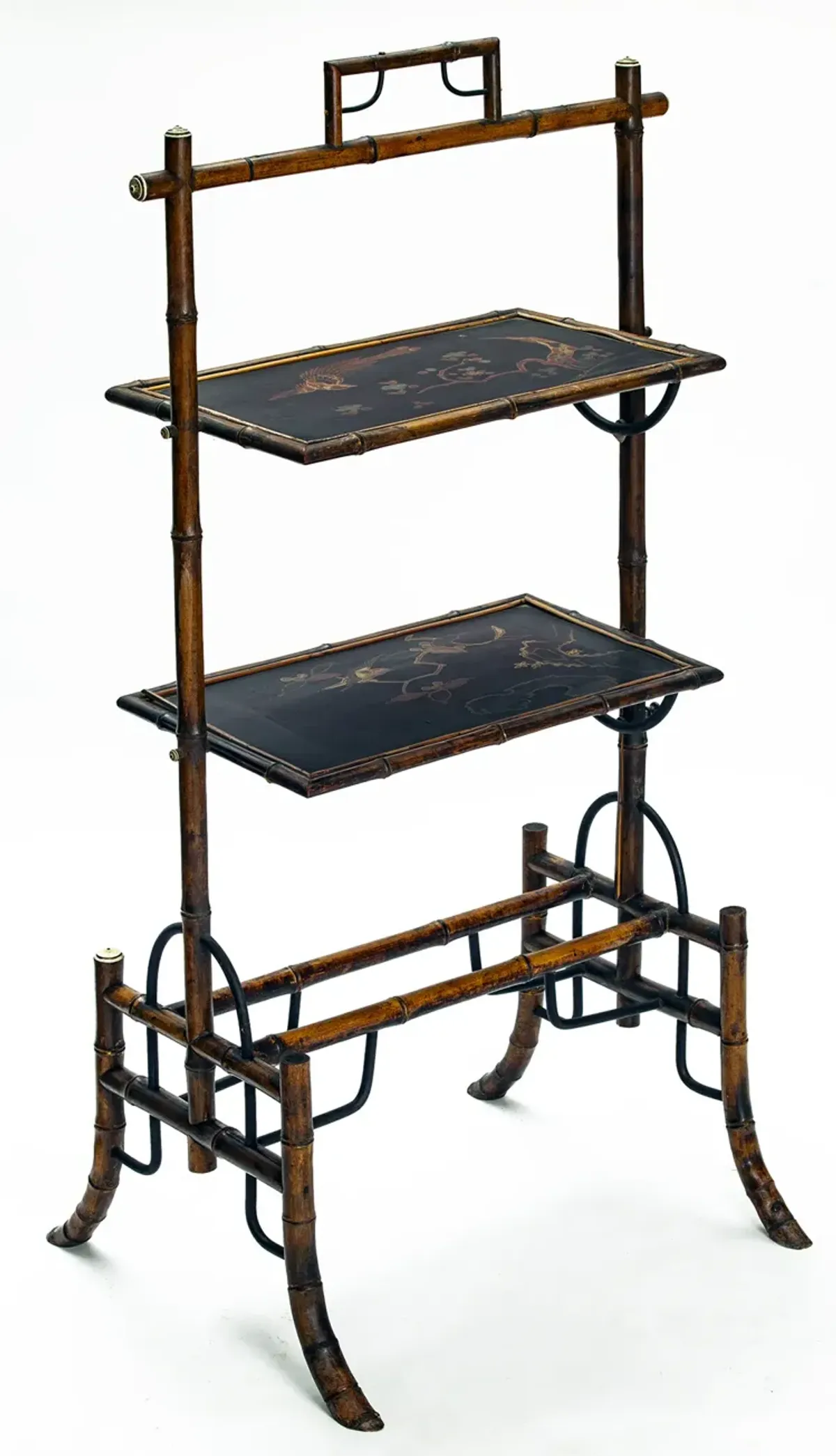 Asian Two Tier Tray Stand - Fleur de Lex Antiques - Black