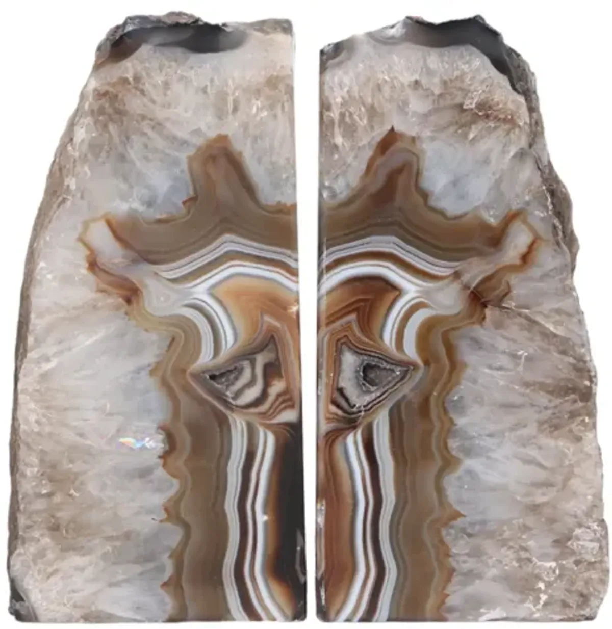 Polished Geode Bookends - a Pair - Interesting Things - Gray