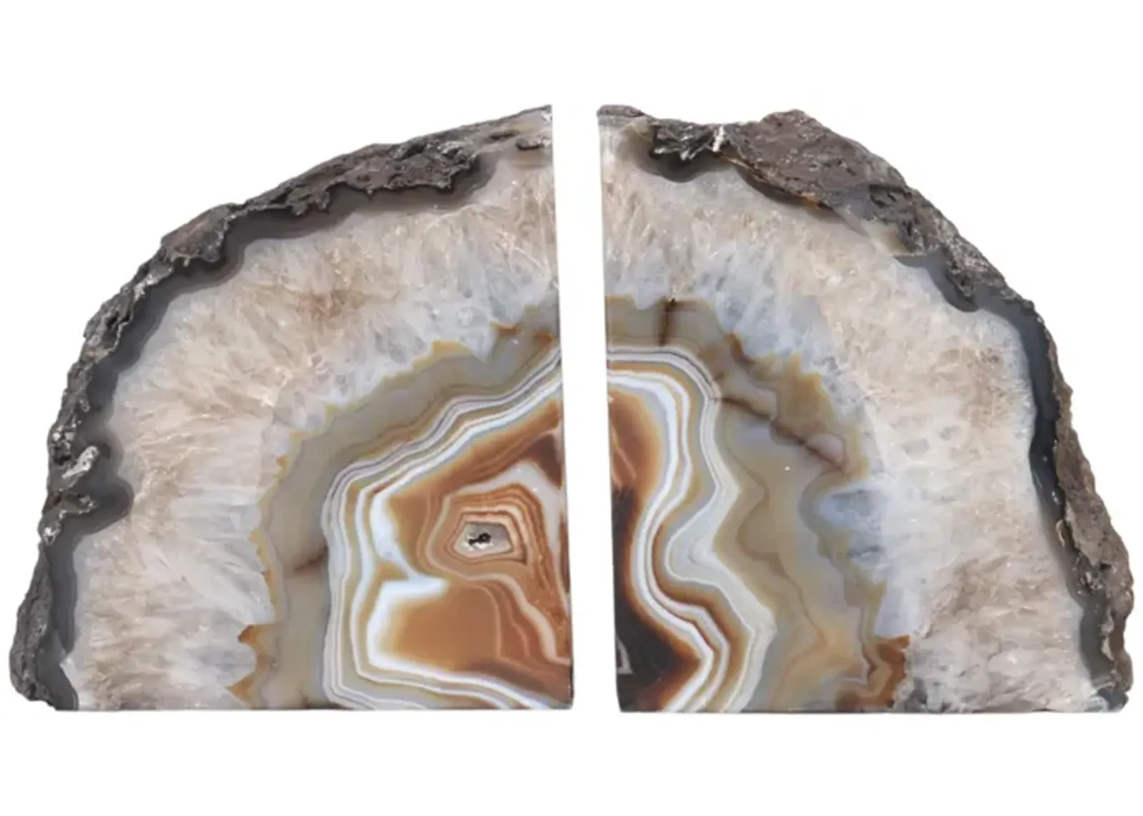 Polished Geode Bookends - a Pair - Interesting Things - Gray