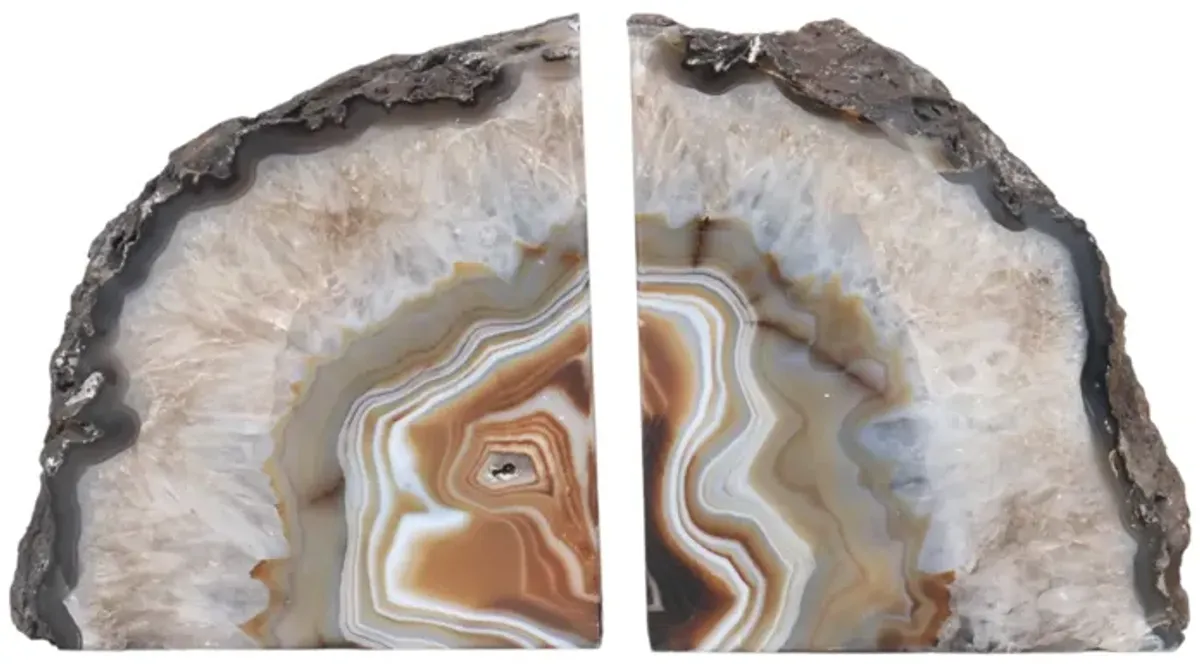 Polished Geode Bookends - a Pair - Interesting Things - Gray