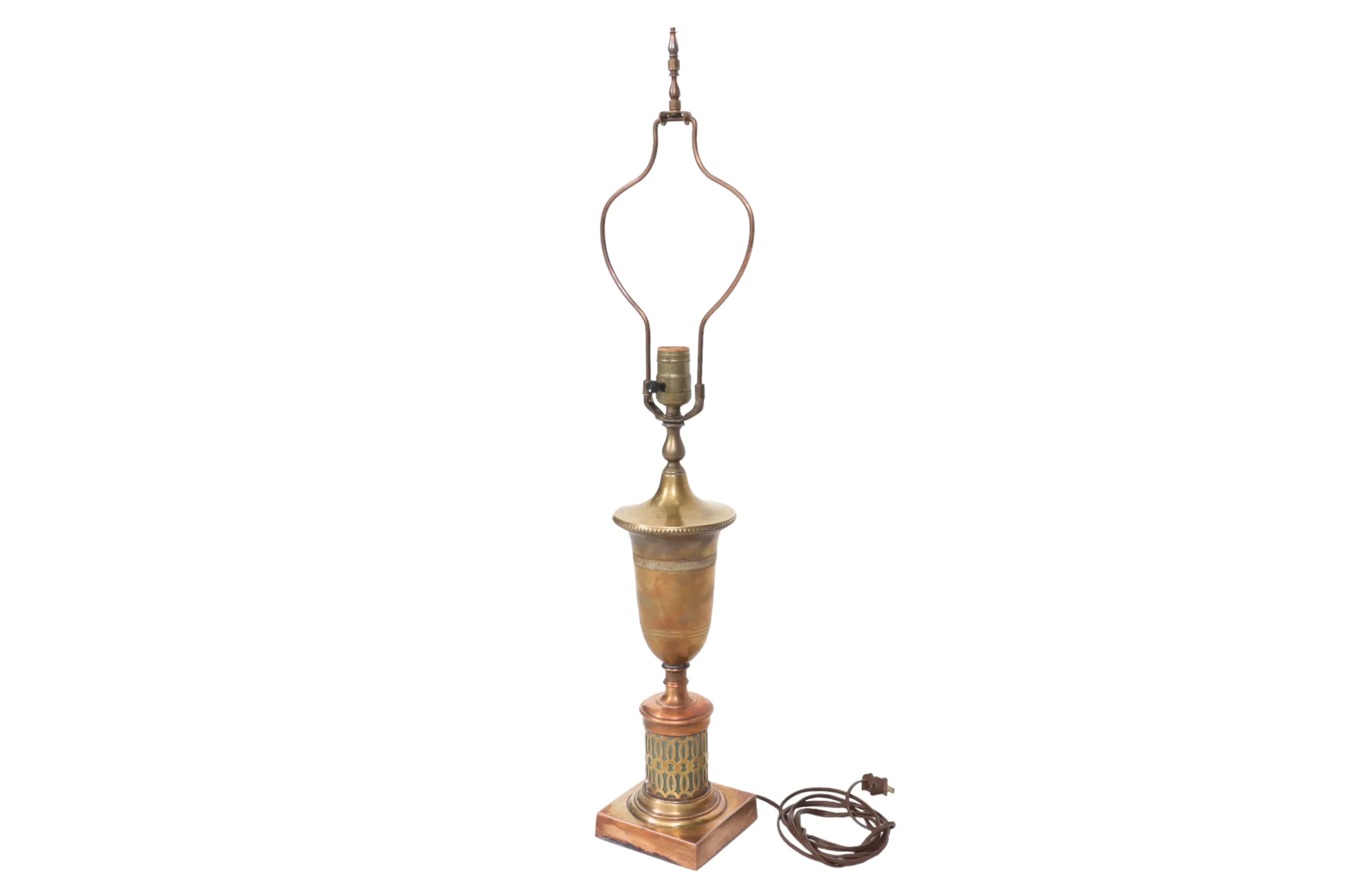 Indian Copper & Teal Table Lamp - Interesting Things