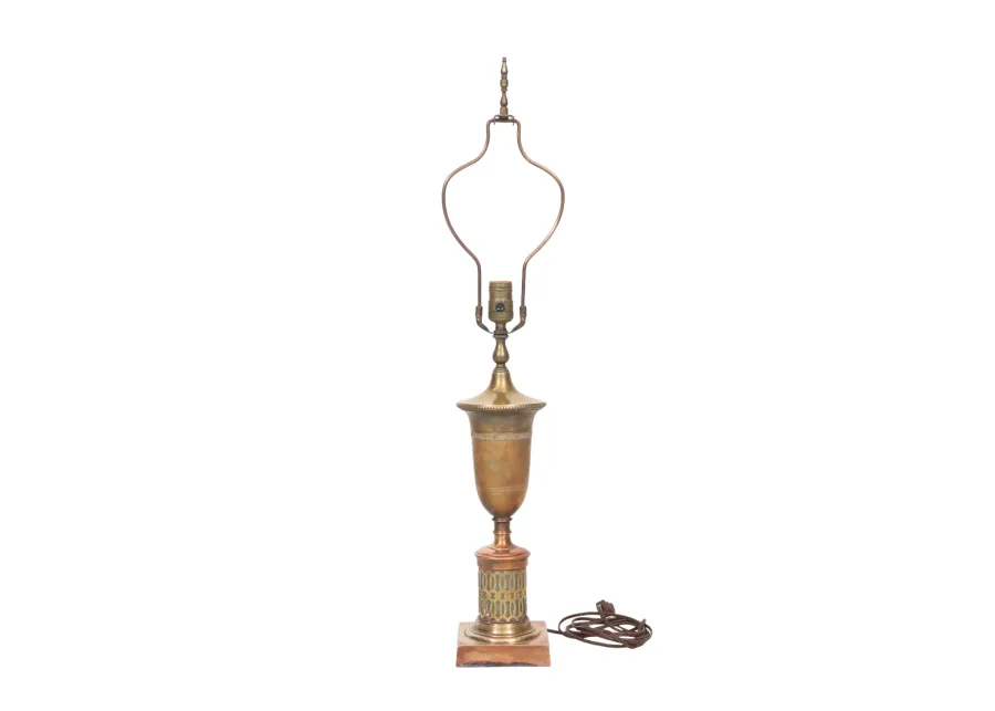 Indian Copper & Teal Table Lamp - Interesting Things