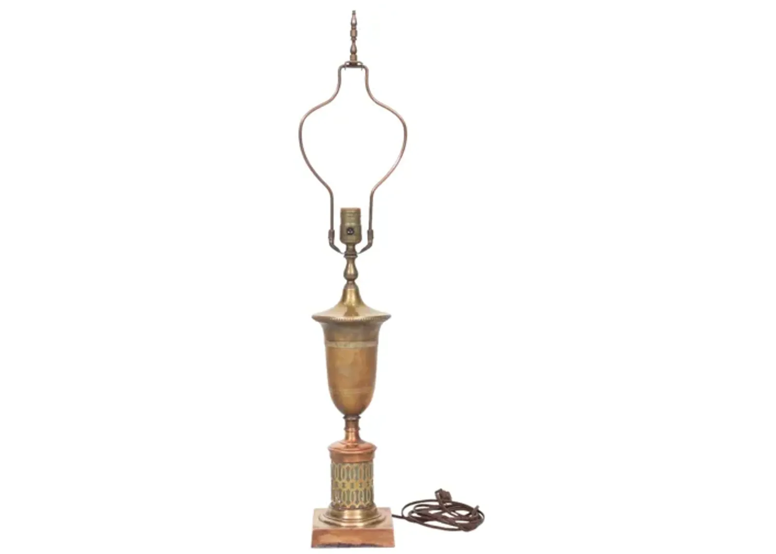 Indian Copper & Teal Table Lamp - Interesting Things