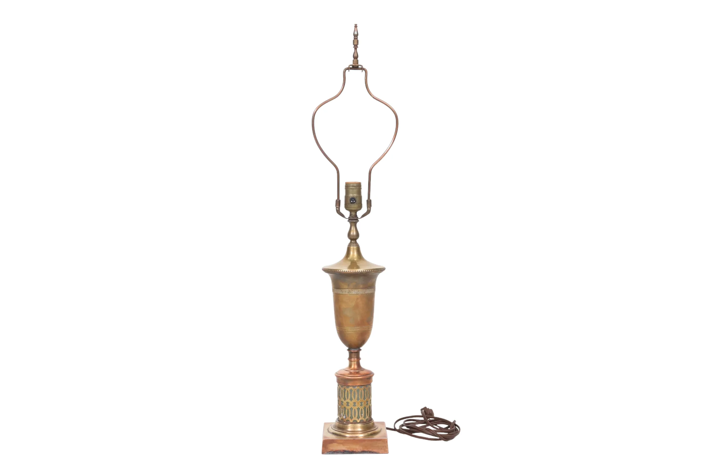 Indian Copper & Teal Table Lamp - Interesting Things