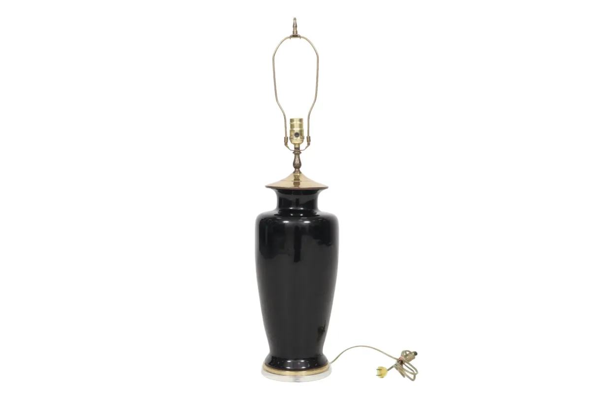 Black Hollywood Regency Table Lamp - Interesting Things