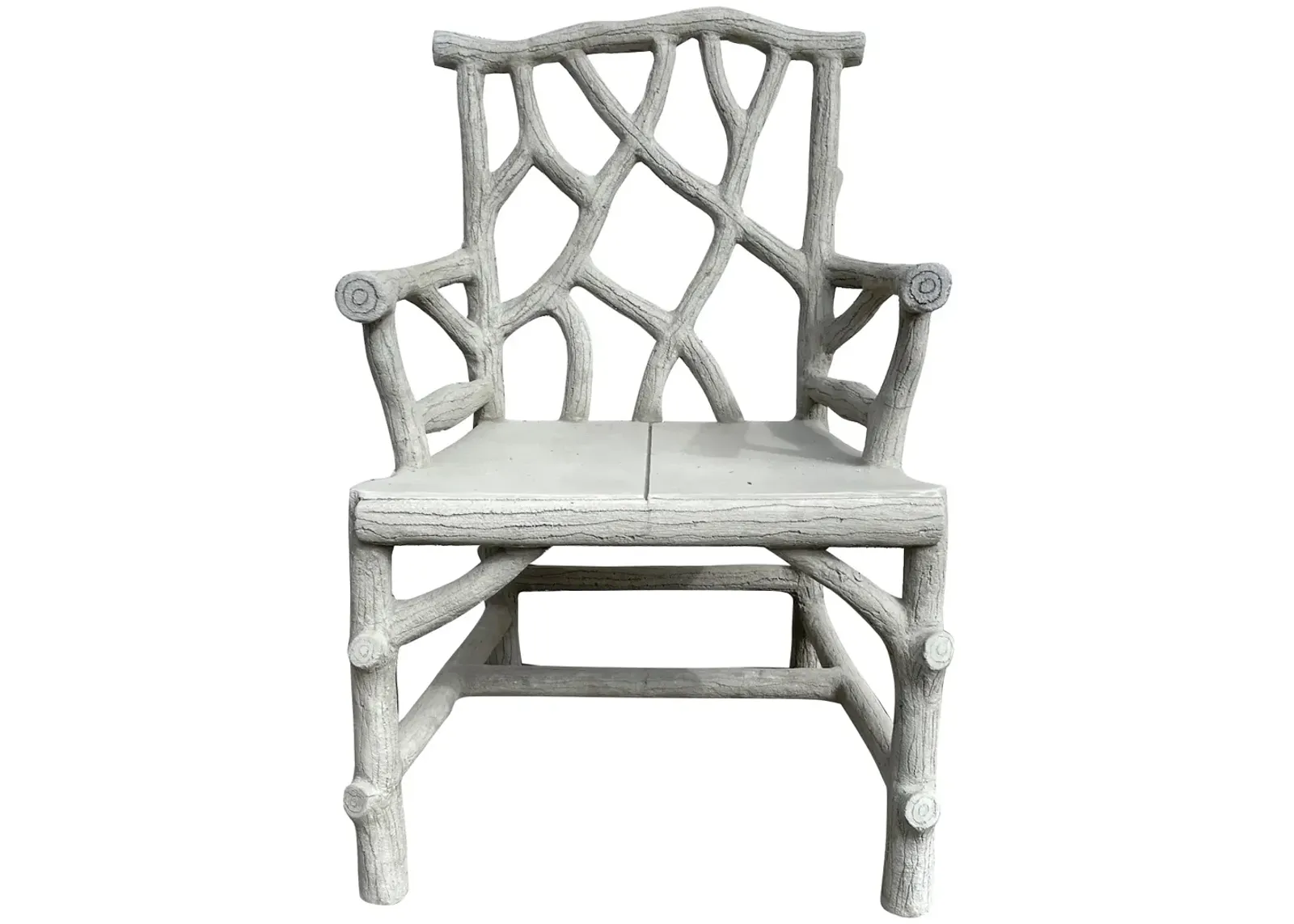 Large Faux Bois Armchair - Vermilion Designs - Gray