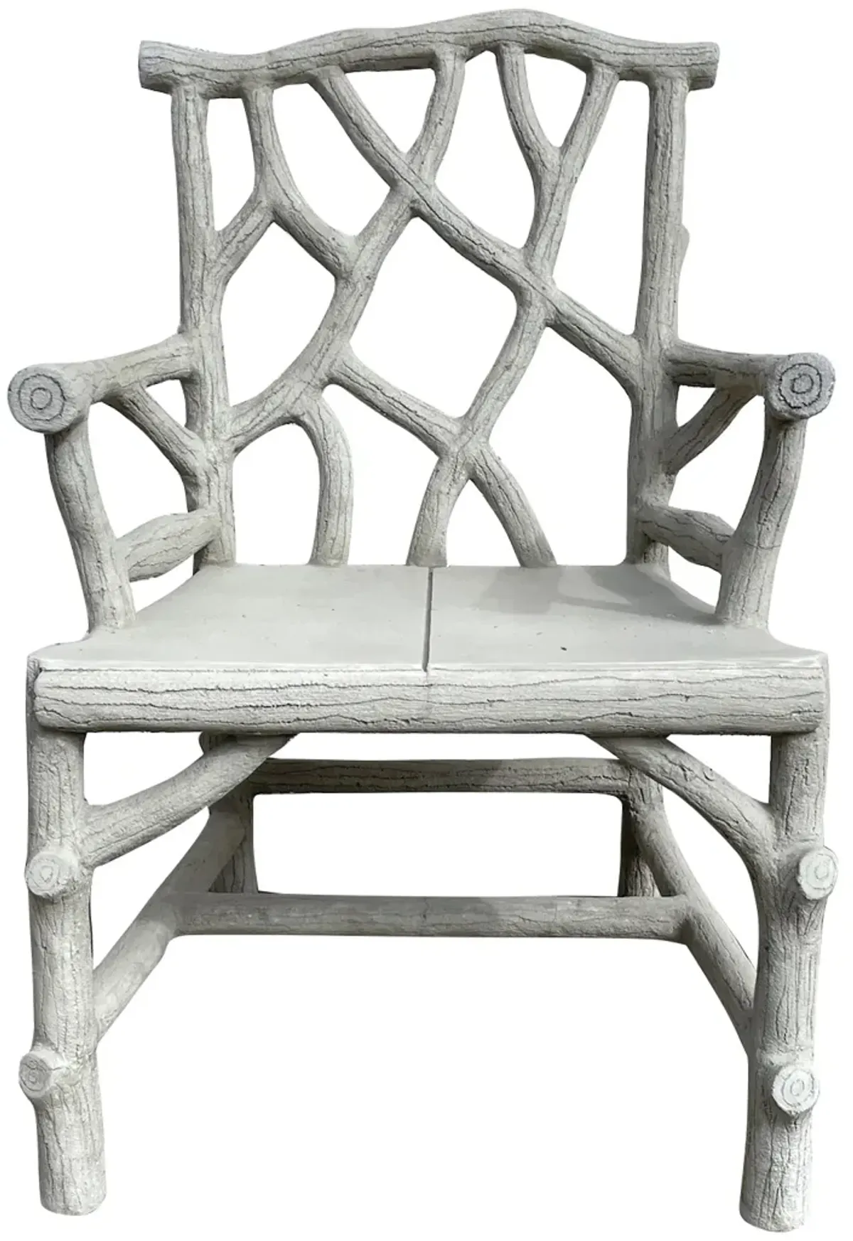 Large Faux Bois Armchair - Vermilion Designs - Gray