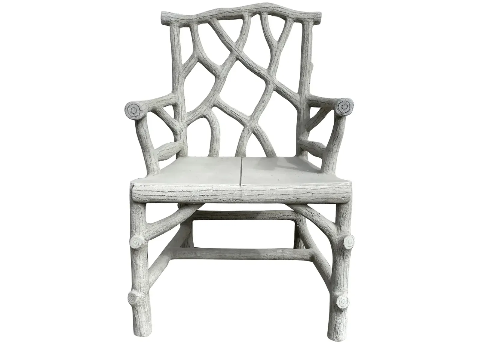 Large Faux Bois Armchair - Vermilion Designs - Gray