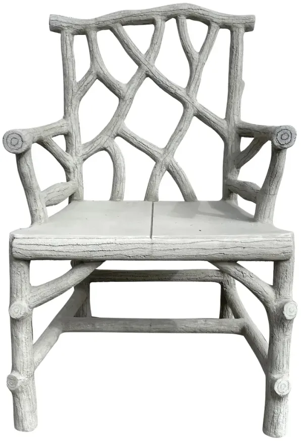 Large Faux Bois Armchair - Vermilion Designs - Gray
