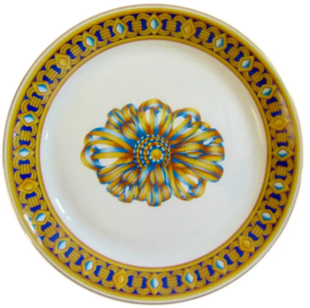 Hermes French Porcelain Ribbon Tray - The Emporium Ltd. - Yellow