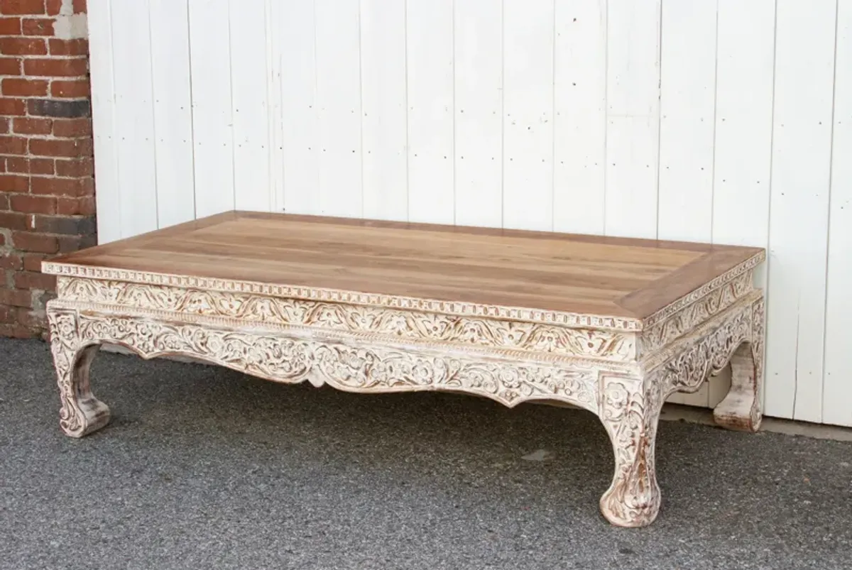 Large Finely Carved Opium Coffee Table - de-cor