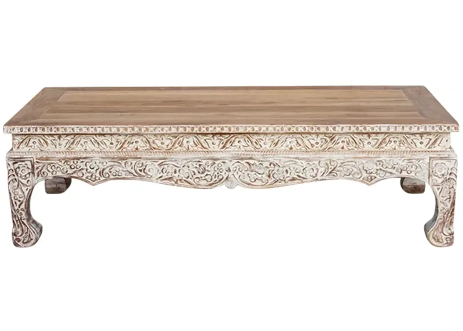 Large Finely Carved Opium Coffee Table - de-cor