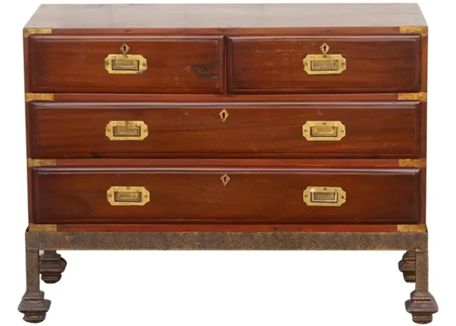 19th C. English Mahogany Campaign Chest - de-cor - Brown