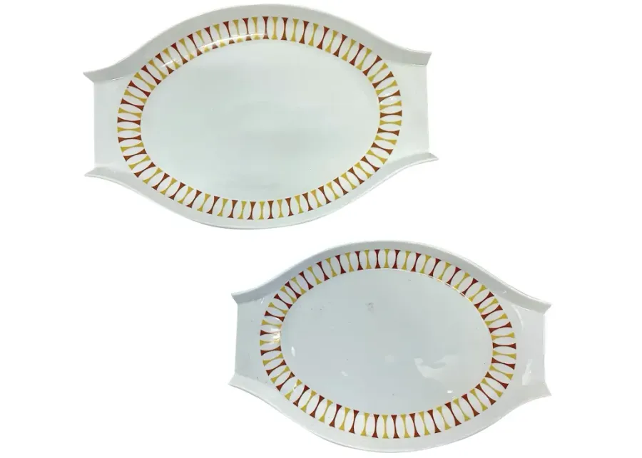 Mid-Century Paul McCobb Platters - Set of 2 - Vermilion Designs - White