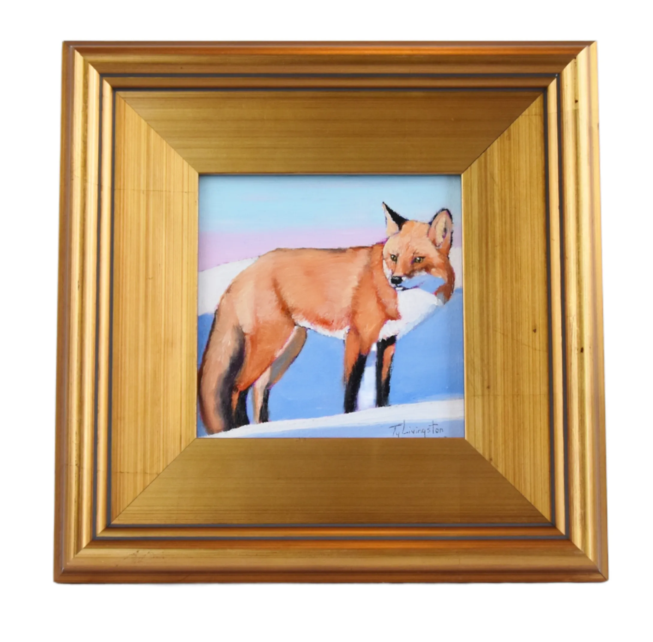 Nature Wildlife Red Fox Oil Painting - Brown