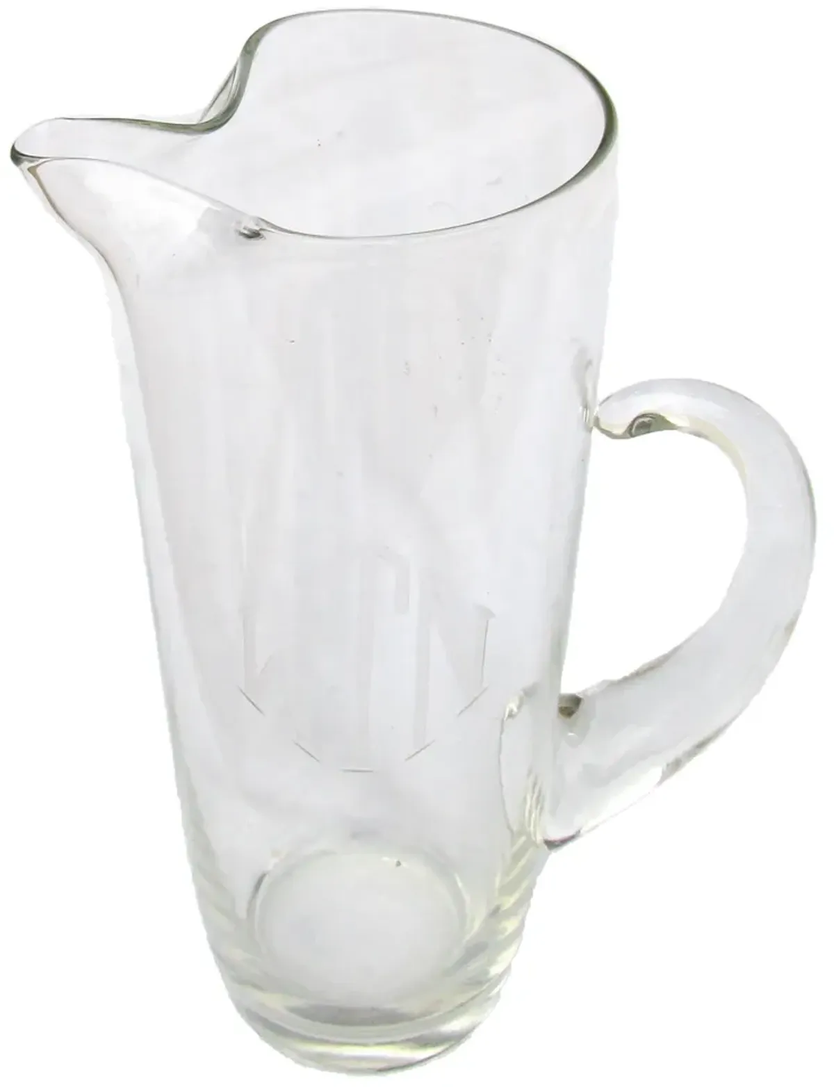 Mid-Century Monogrammed Cocktail Pitcher - Chez Vous - Clear