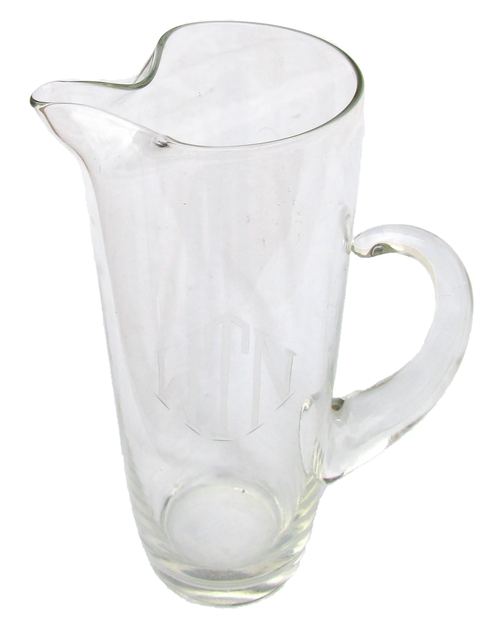 Mid-Century Monogrammed Cocktail Pitcher - Chez Vous - Clear