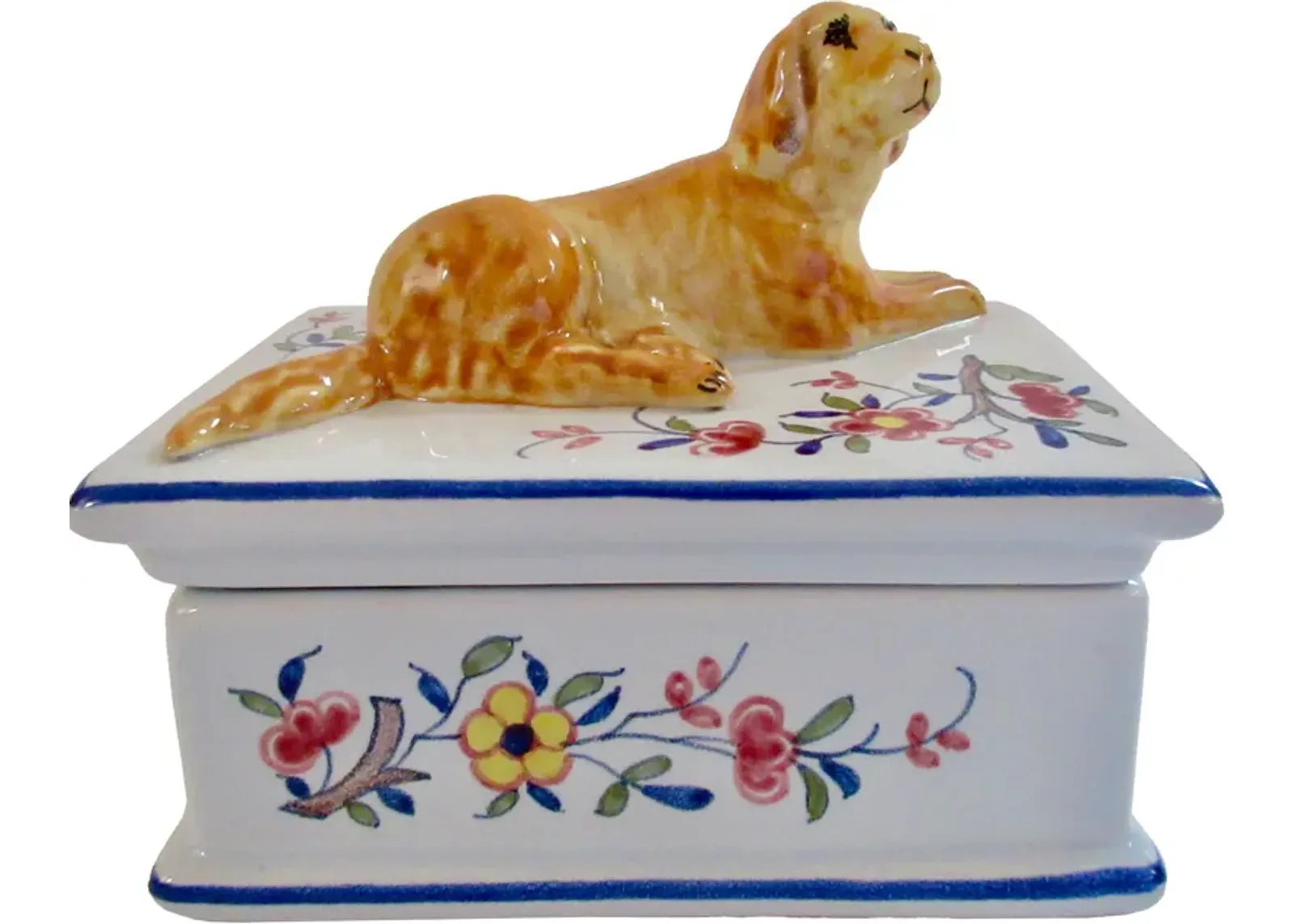 Tiffany & Co. French Faience Dog Box - The Emporium Ltd. - Blue