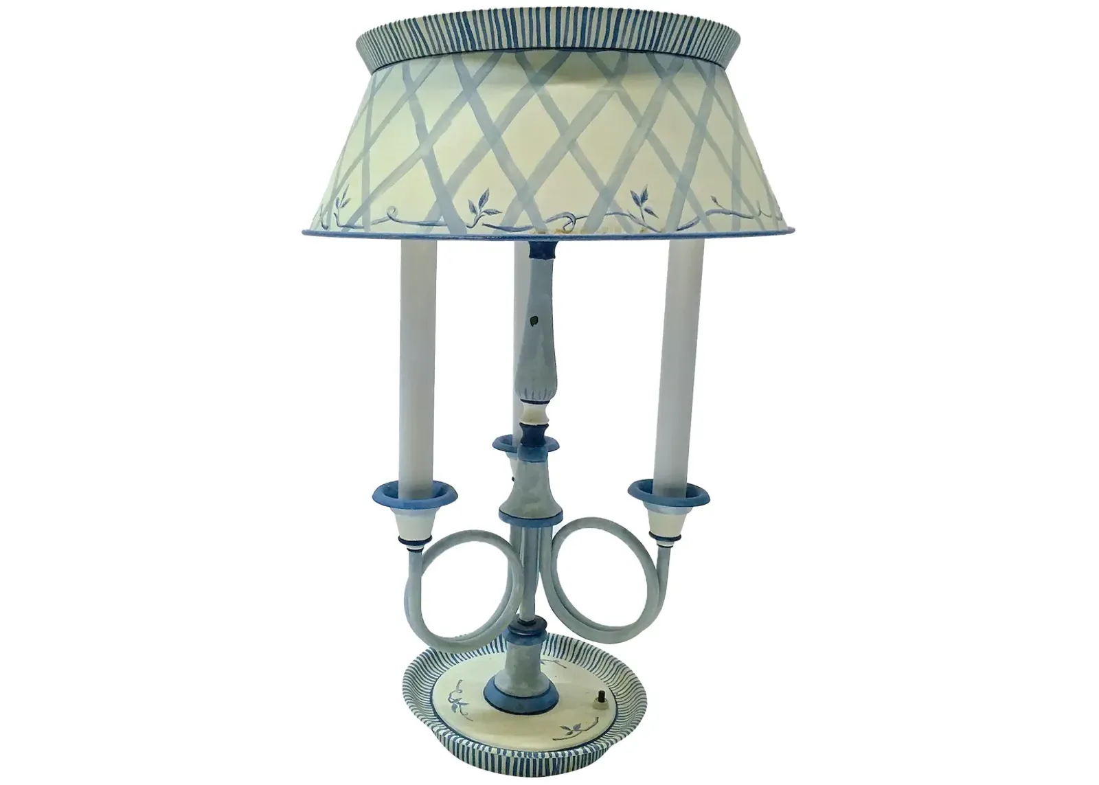 Painted Tole Bouillote Lamp - Vermilion Designs