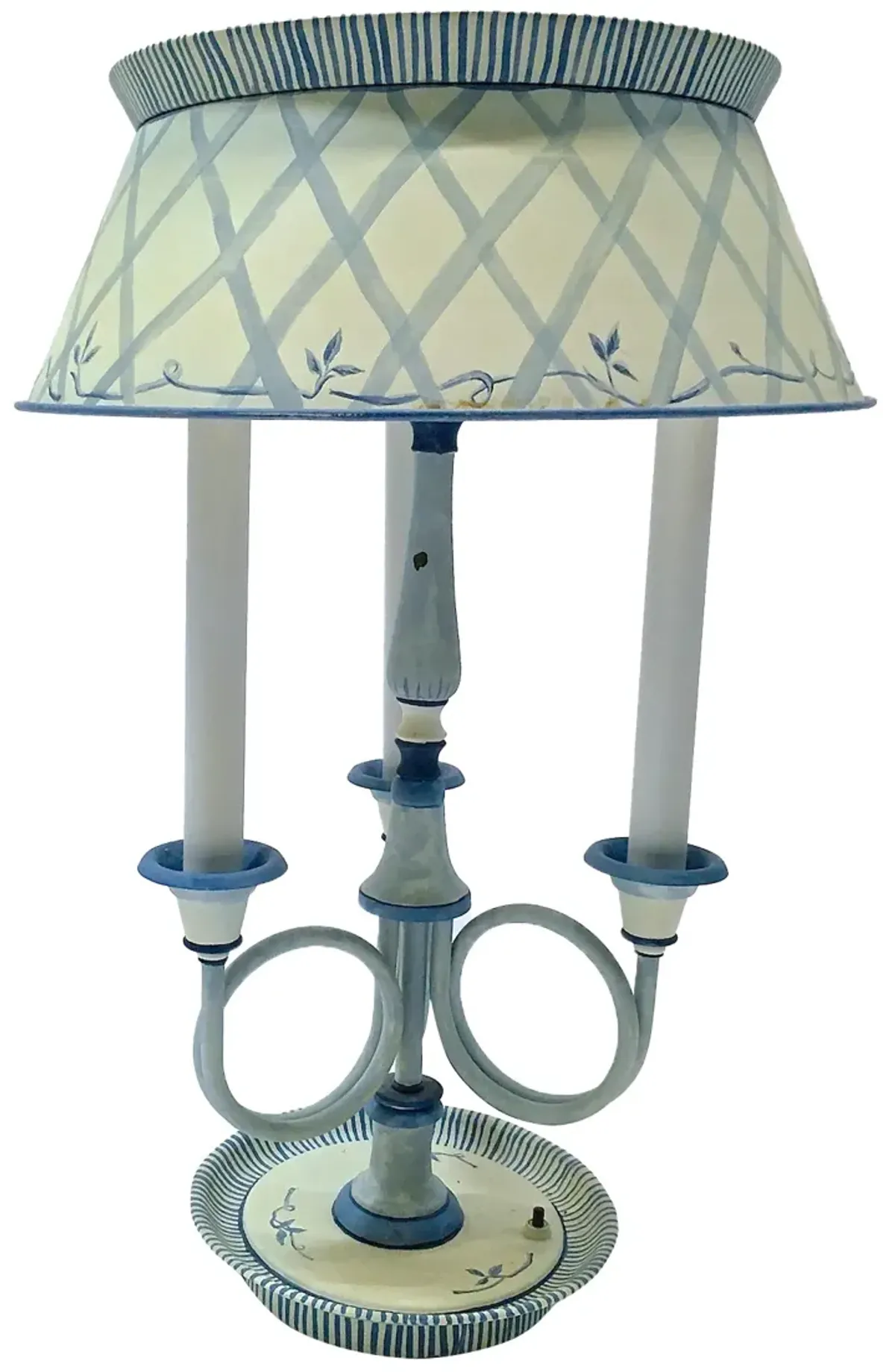 Painted Tole Bouillote Lamp - Vermilion Designs