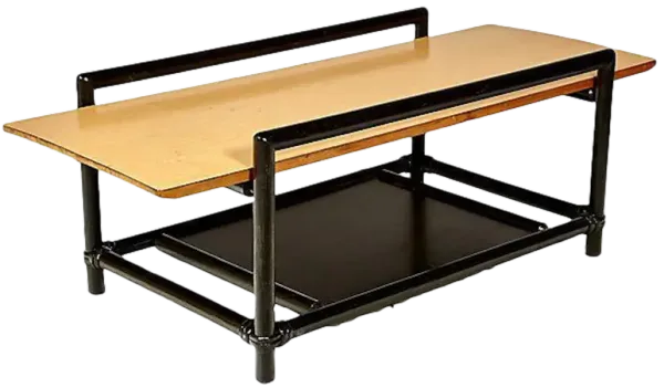 1960s Rattan & Laminate Coffee Table - 2-b-Modern - Black