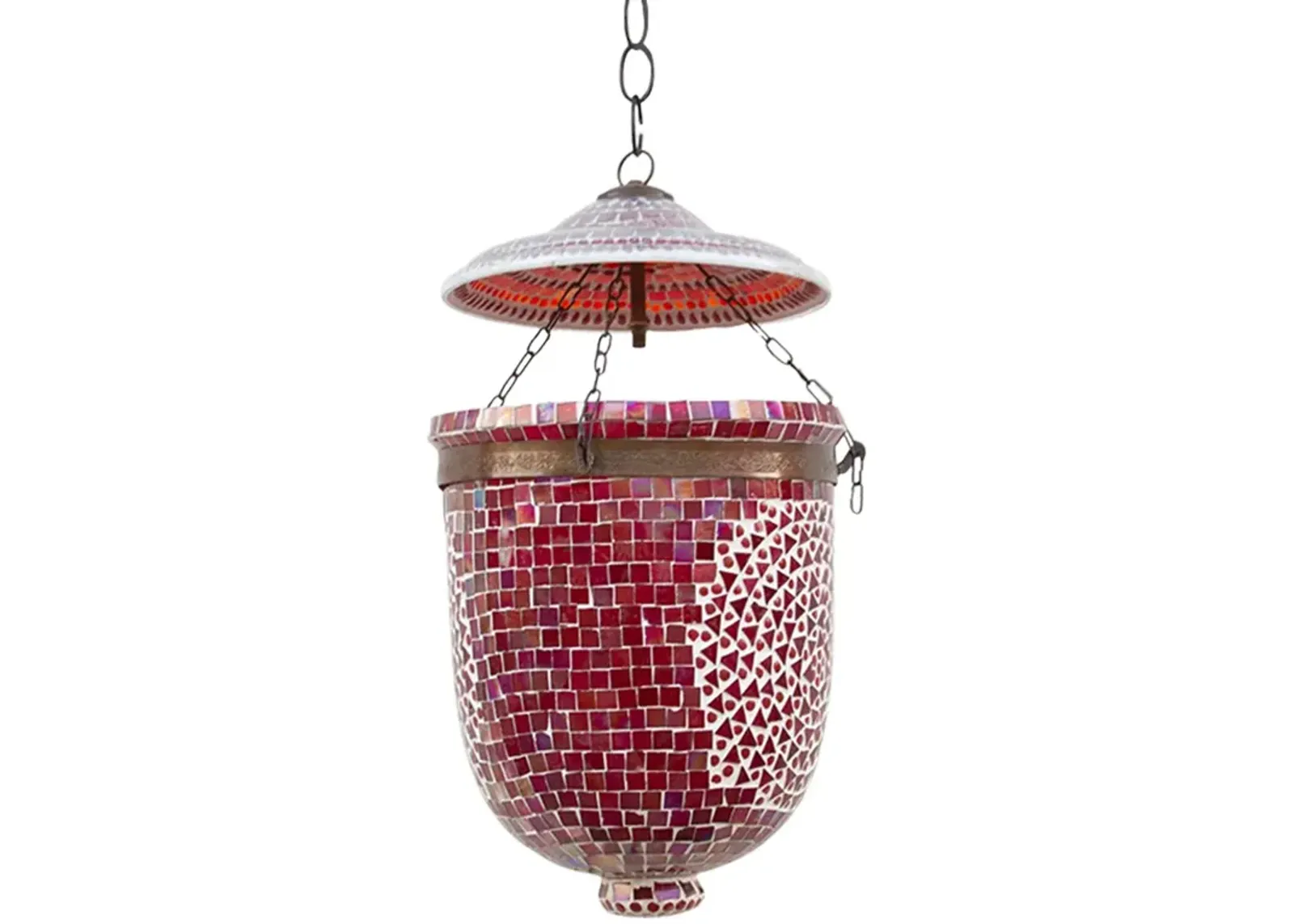 Garnet Pendant Mosaic Lantern - de-cor - Red